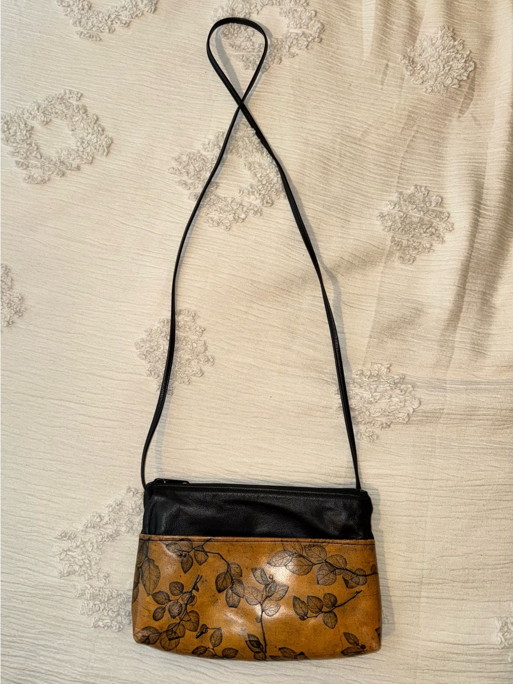 C.L. Whiting Collection Leaf Leather Crossbody Bag
